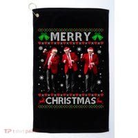 Funny Trump Dance Merry Christmas Ugly Xmas Sweater Pajamas Golf Towel thumb 0