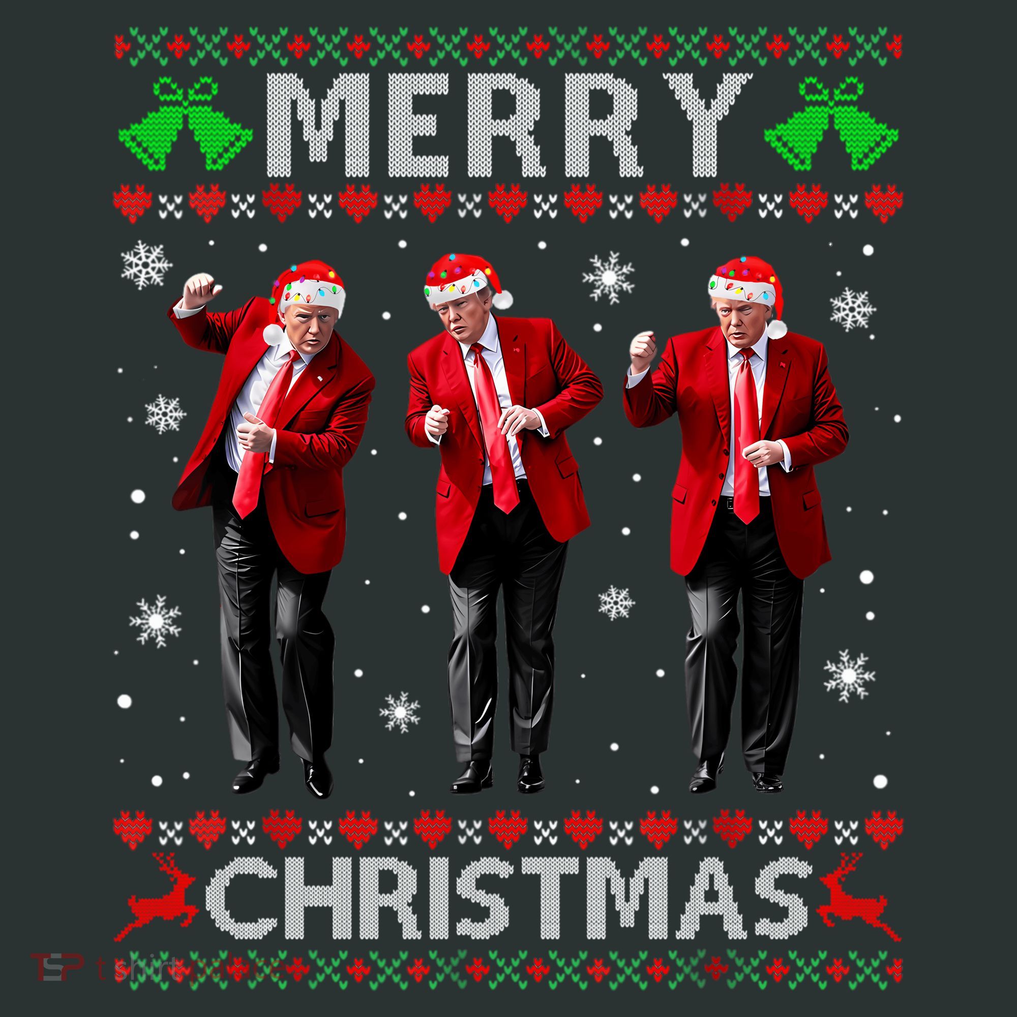 Funny Trump Dance Merry Christmas Ugly Xmas Sweater Pajamas Hoodie