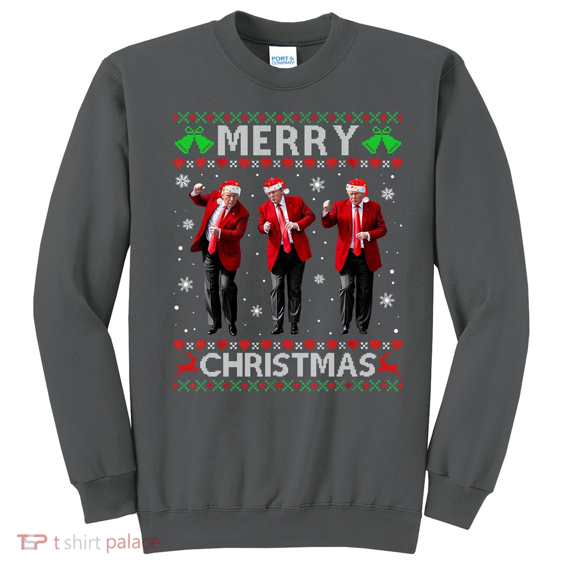 Funny Trump Dance Merry Christmas Ugly Xmas Sweater Pajamas Sweatshirt