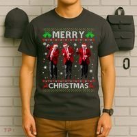 Funny Trump Dance Merry Christmas Ugly Xmas Sweater Pajamas T-Shirt thumb 6