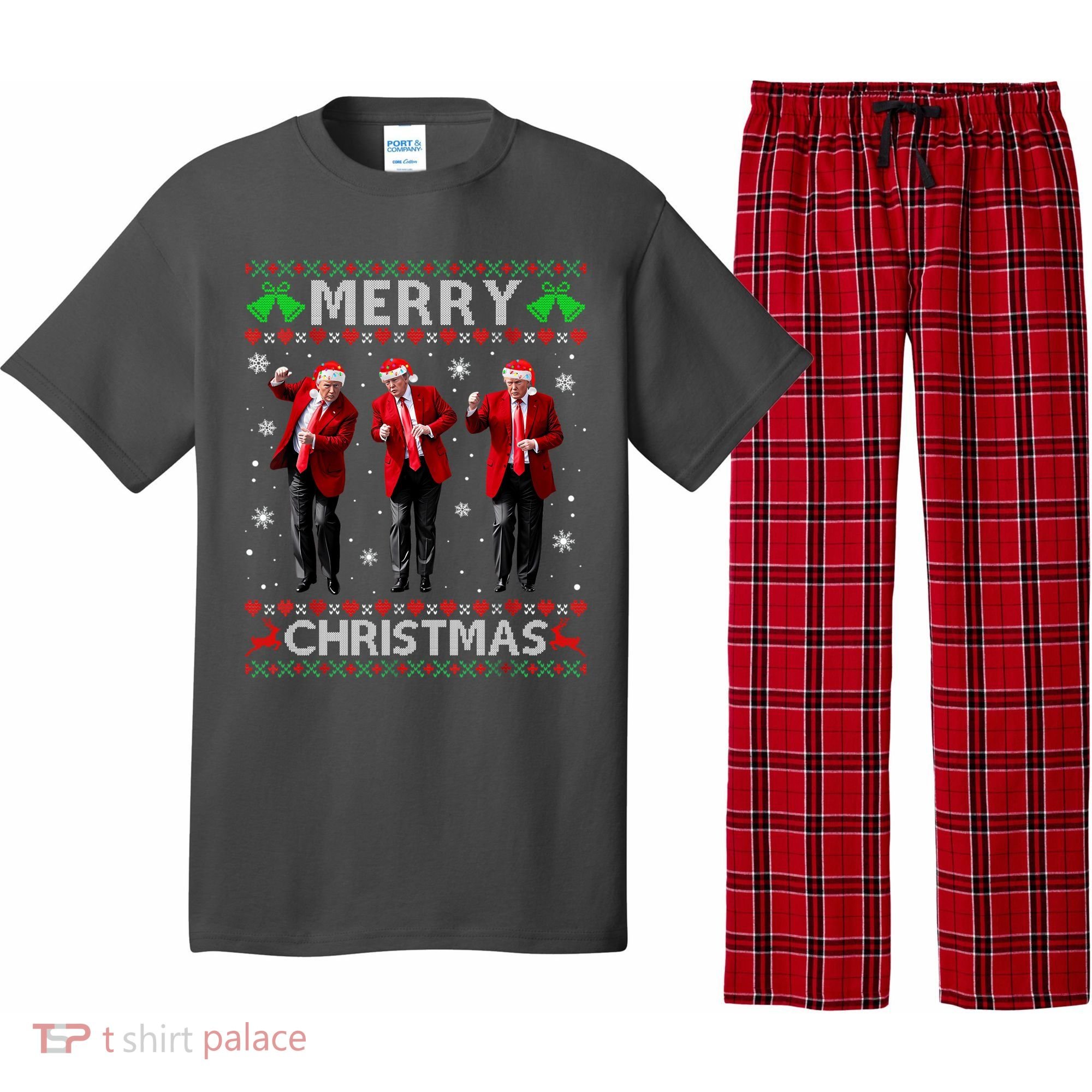 Funny Trump Dance Merry Christmas Ugly Xmas Sweater Pajamas Pajama Set