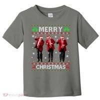Funny Trump Dance Merry Christmas Ugly Xmas Sweater Pajamas Toddler T-Shirt thumb 0