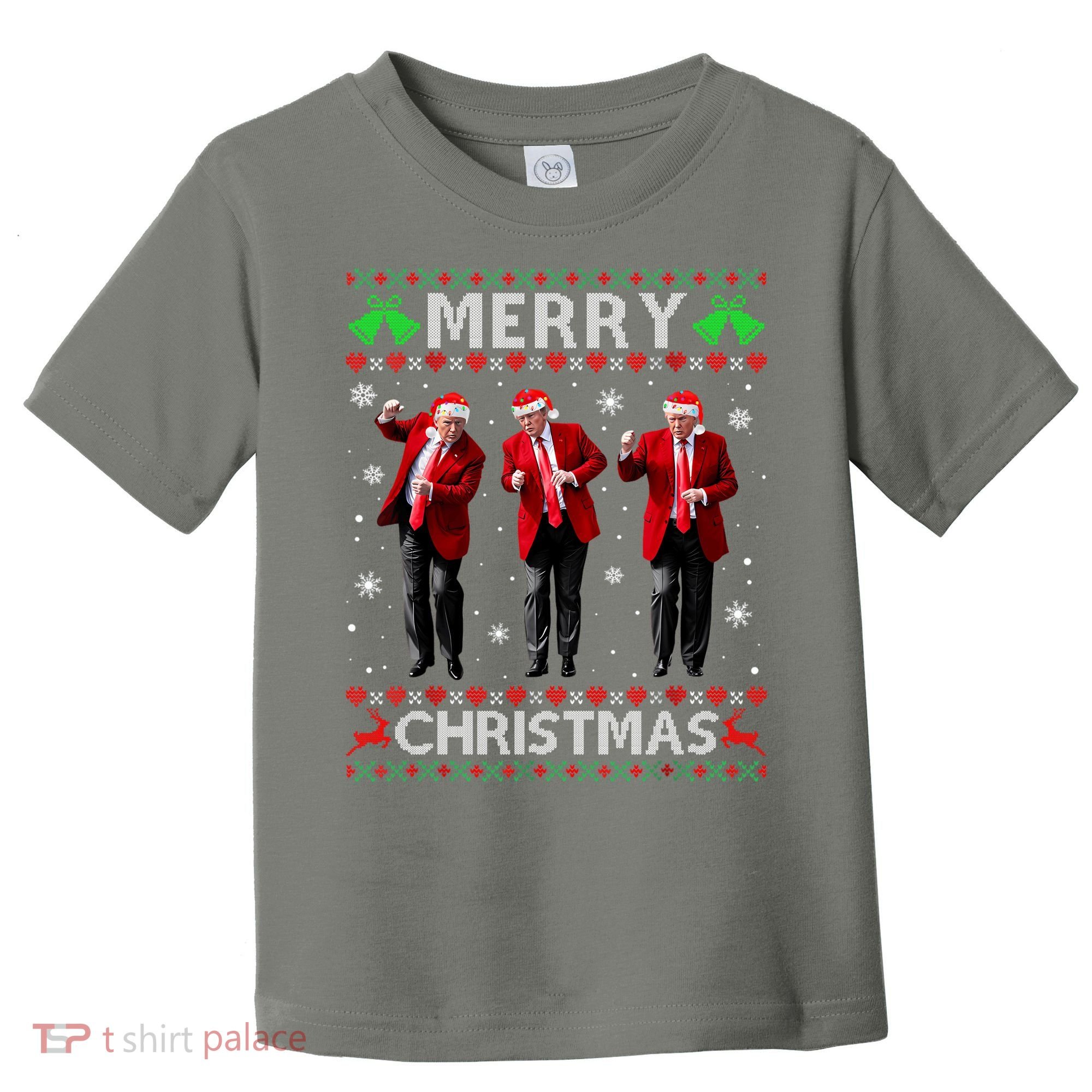 Funny Trump Dance Merry Christmas Ugly Xmas Sweater Pajamas Toddler T-Shirt