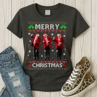 Funny Trump Dance Merry Christmas Ugly Xmas Sweater Pajamas Women's T-Shirt thumb 3