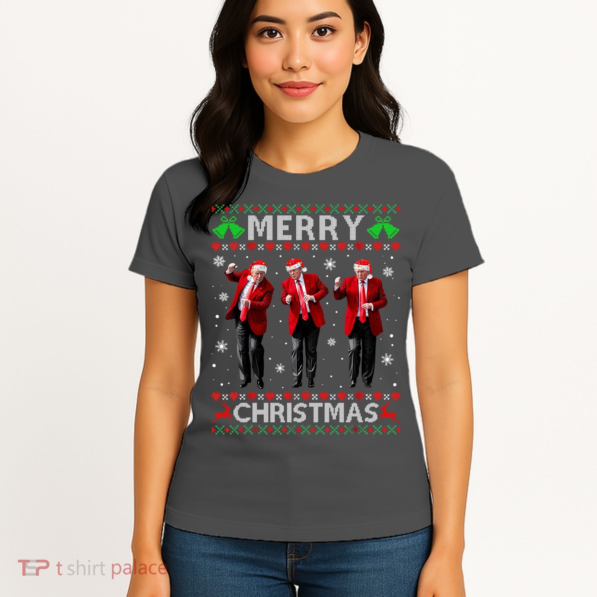 Funny Trump Dance Merry Christmas Ugly Xmas Sweater Pajamas Women's T-Shirt