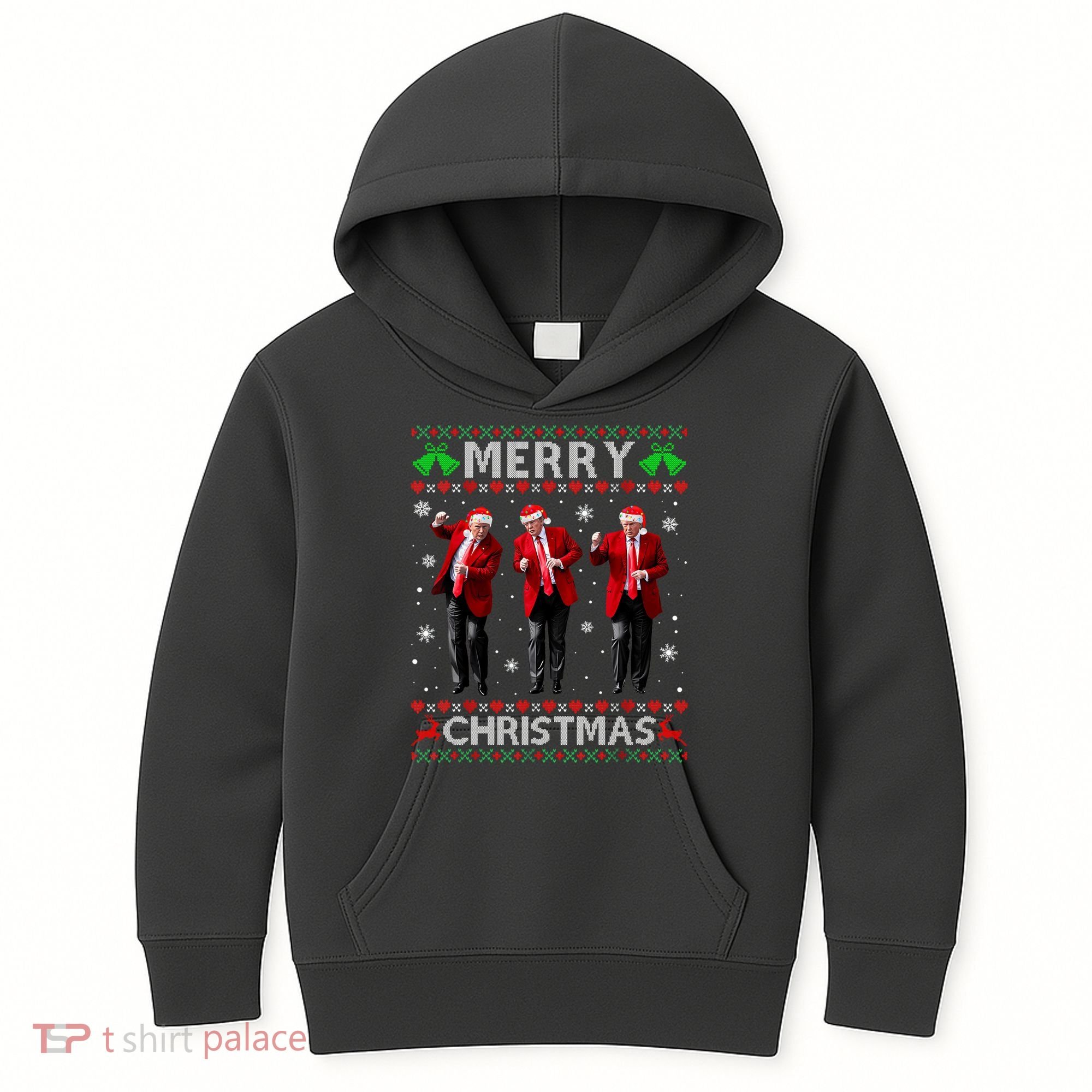 Funny Trump Dance Merry Christmas Ugly Xmas Sweater Pajamas Kids Hoodie