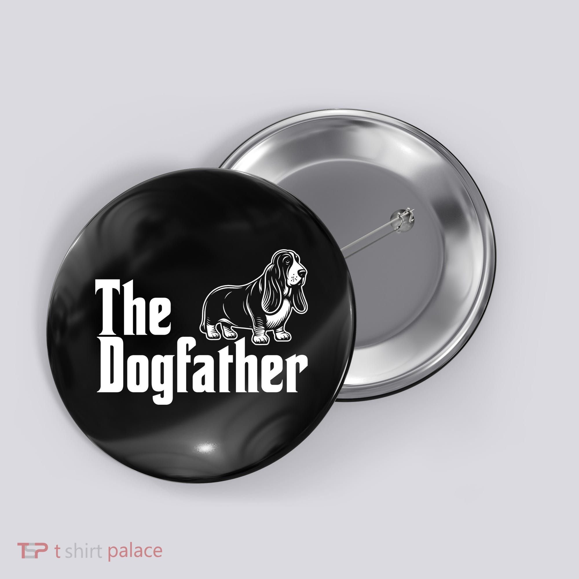Funny The Dogfather Bassett Hound Lover Button