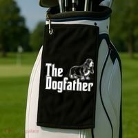 Funny The Dogfather Bassett Hound Lover Golf Towel thumb 2