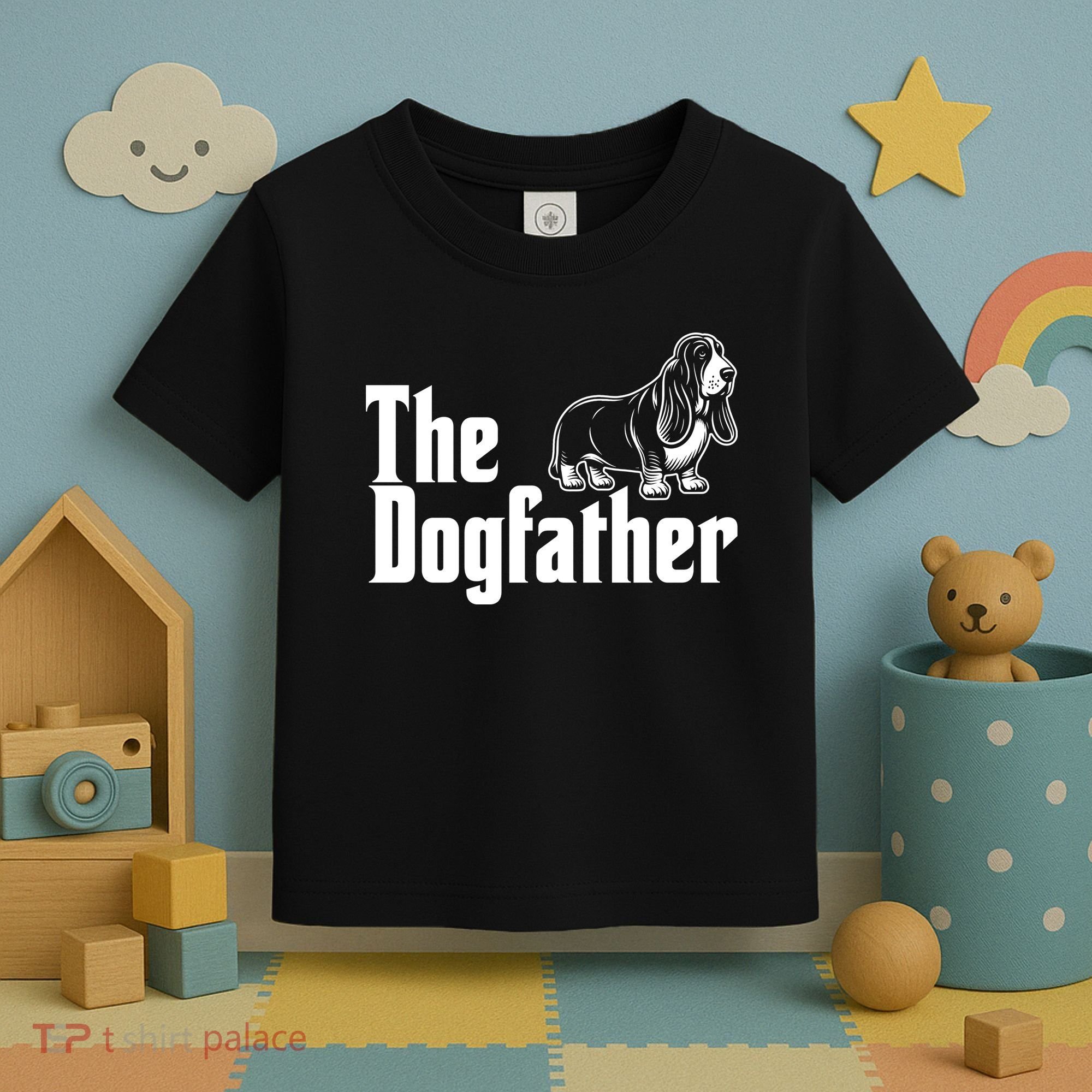Funny The Dogfather Bassett Hound Lover Toddler T-Shirt