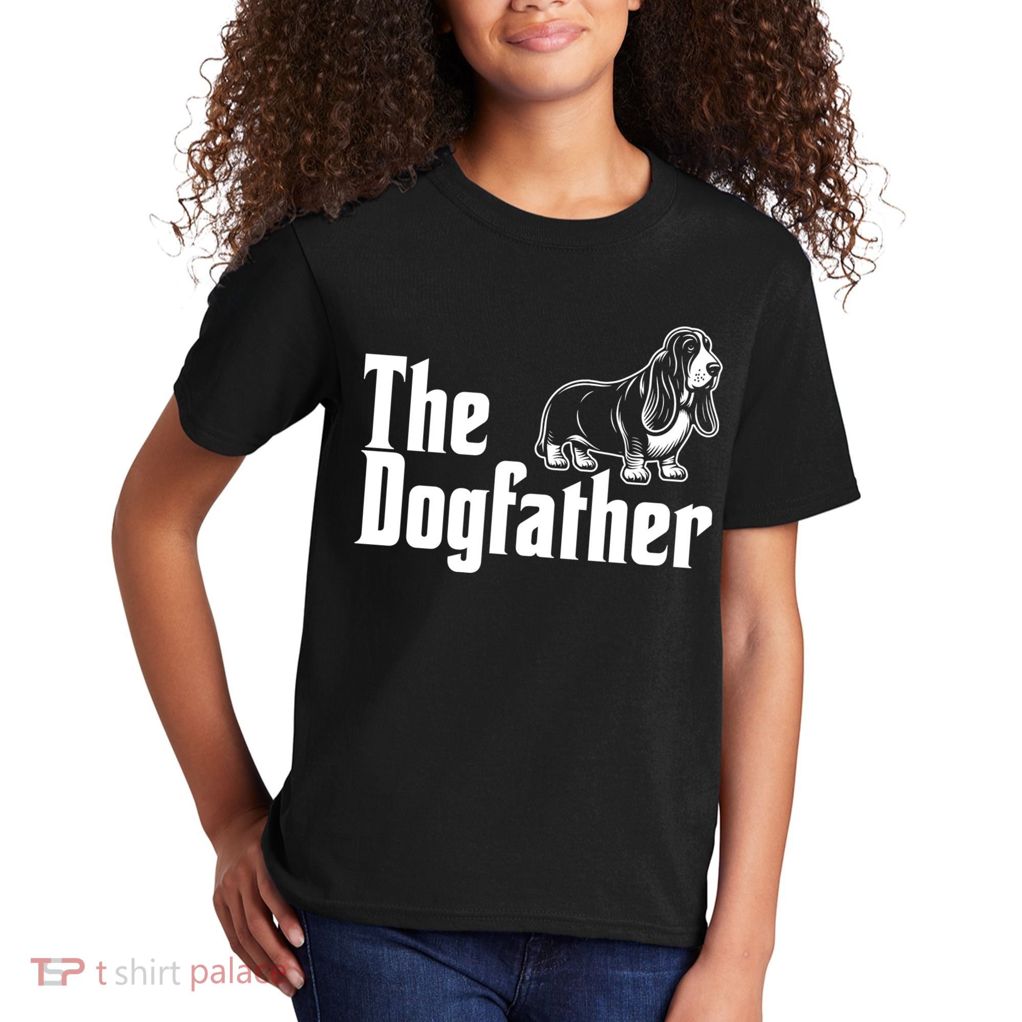 Funny The Dogfather Bassett Hound Lover Kids T-Shirt