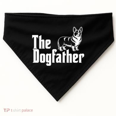 Funny The Dogfather Corgi Lover USA-Made Doggie Bandana