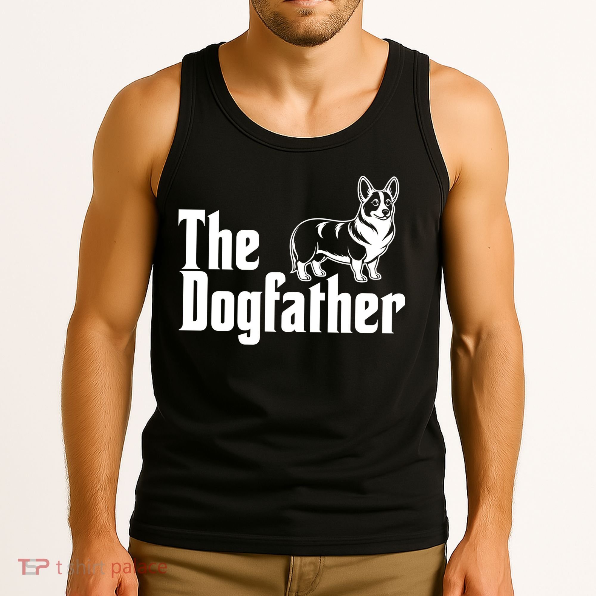 Funny The Dogfather Corgi Lover Tank Top