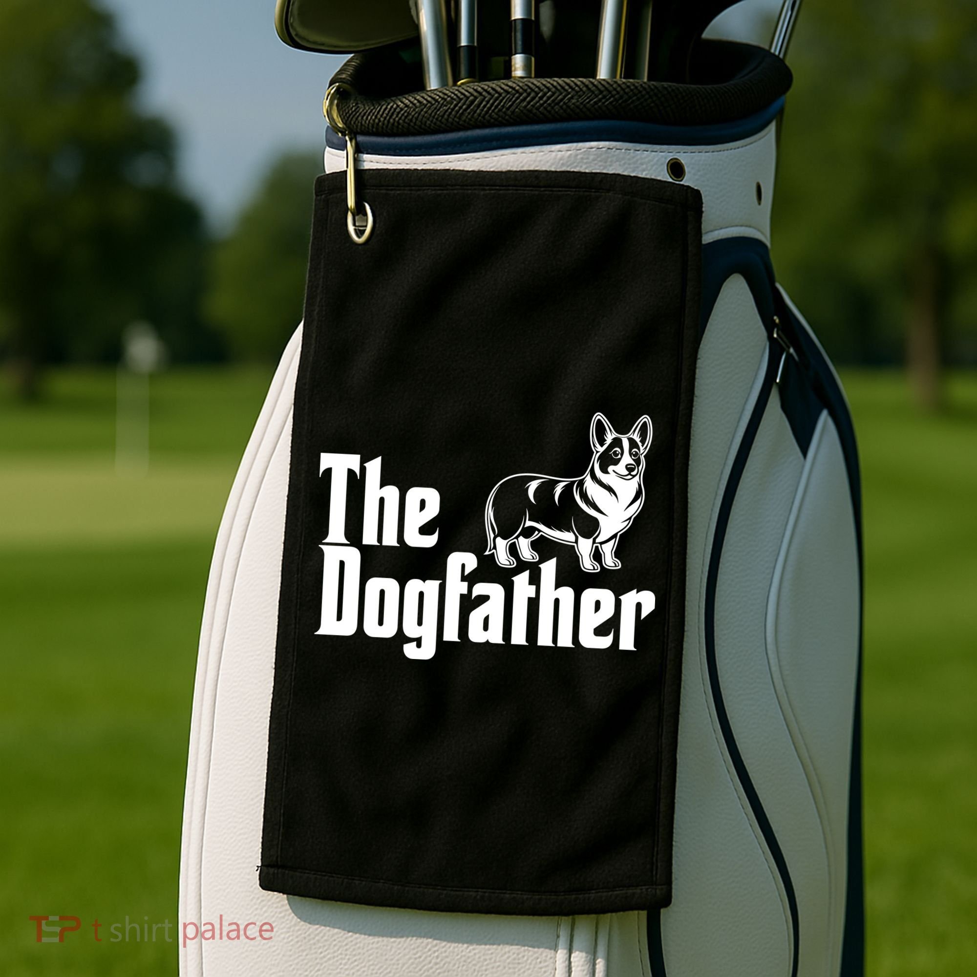 Funny The Dogfather Corgi Lover Golf Towel