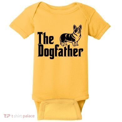 Funny The Dogfather Corgi Lover Baby Bodysuit