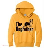 Funny The Dogfather Corgi Lover Kids Hoodie thumb 0