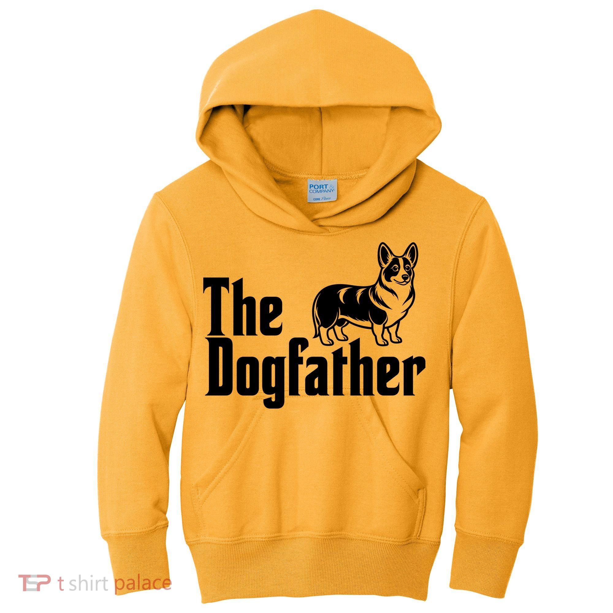 Funny The Dogfather Corgi Lover Kids Hoodie