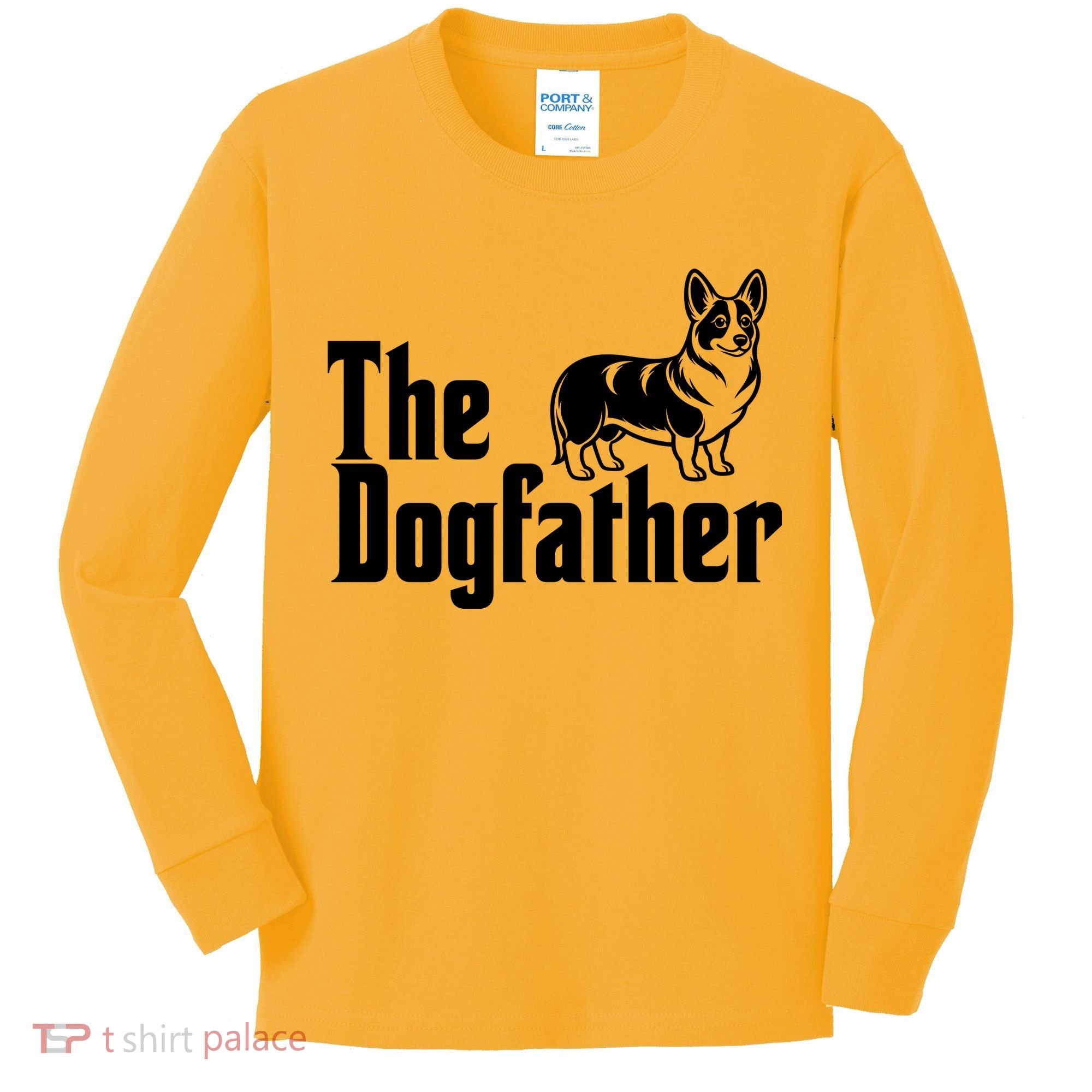 Funny The Dogfather Corgi Lover Kids Long Sleeve Shirt