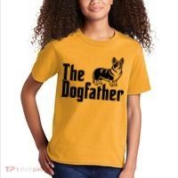 Funny The Dogfather Corgi Lover Kids T-Shirt thumb 2