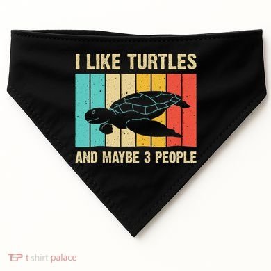 Funny Turtle Design Sea Turtle Lover USA-Made Doggie Bandana