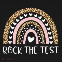 Funny Test Day Rock The Test Teacher Rainbow Leopard Student Backpack thumb 2
