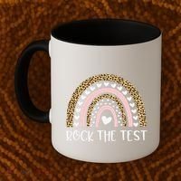 Funny Test Day Rock The Test Teacher Rainbow Leopard Student Coffee Mug thumb 2