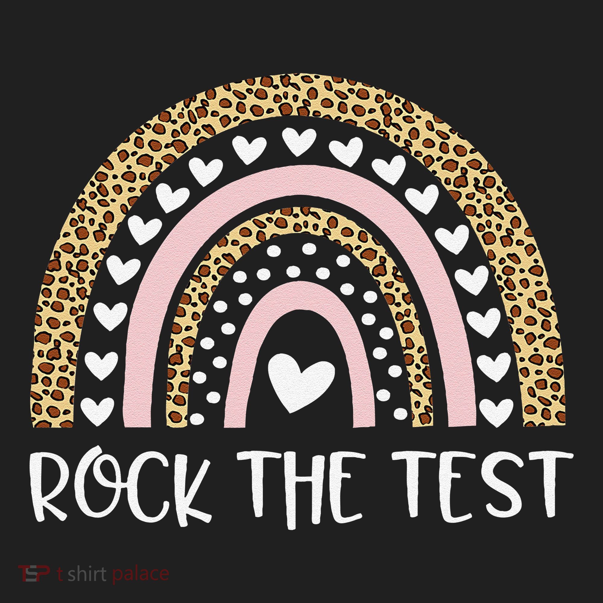 Funny Test Day Rock The Test Teacher Rainbow Leopard Student Tumbler