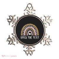 Funny Test Day Rock The Test Teacher Rainbow Leopard Student Ornament thumb 0