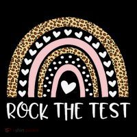 Funny Test Day Rock The Test Teacher Rainbow Leopard Student Ornament thumb 1