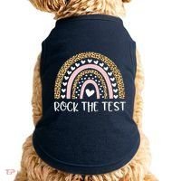 Funny Test Day Rock The Test Teacher Rainbow Leopard Student Doggie Tank thumb 0