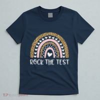 Funny Test Day Rock The Test Teacher Rainbow Leopard Student T-Shirt thumb 5