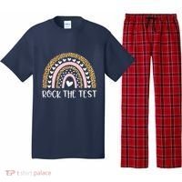 Funny Test Day Rock The Test Teacher Rainbow Leopard Student Pajama Set thumb 0