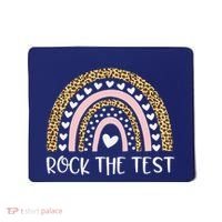 Funny Test Day Rock The Test Teacher Rainbow Leopard Student Mousepad thumb 0