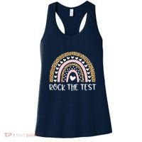 Funny Test Day Rock The Test Teacher Rainbow Leopard Student Women's Tank Top thumb 0