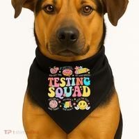 Funny Test Day Motivational Teacher Student Testing Squad USA-Made Doggie Bandana thumb 1