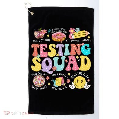 Funny Test Day Motivational Teacher Student Testing Squad Golf Towel