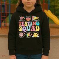 Funny Test Day Motivational Teacher Student Testing Squad Kids Hoodie thumb 3