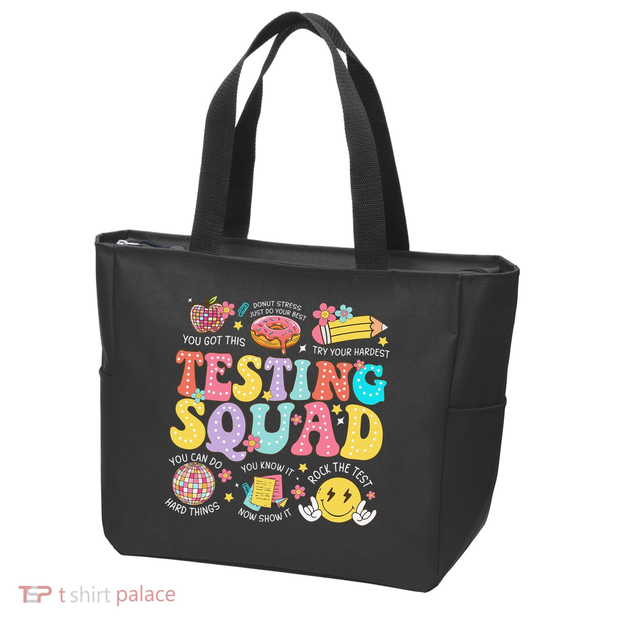 Funny Test Day Motivational Teacher Student Testing Squad Tote Bag