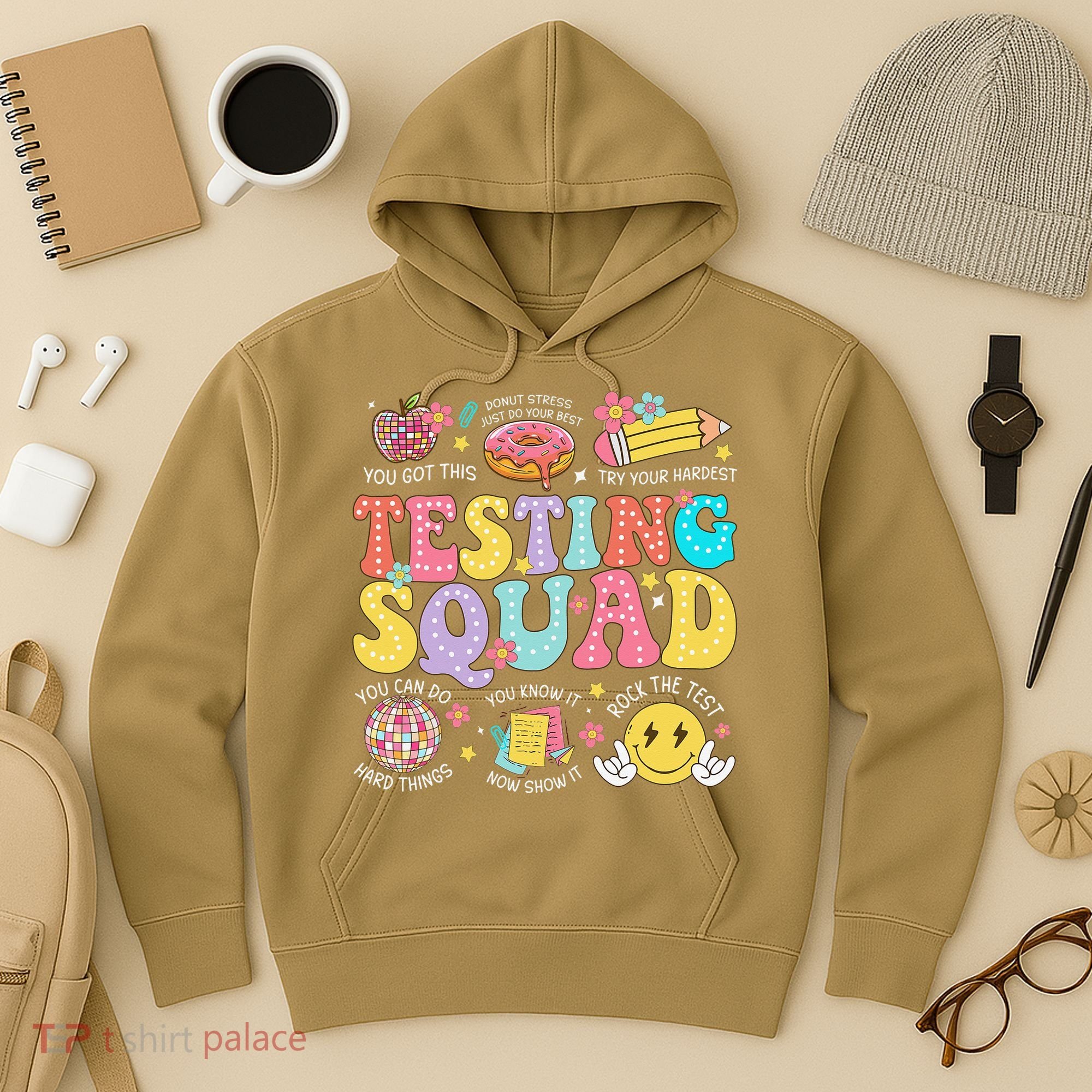 Funny Test Day Motivational Teacher Student Testing Squad Hoodie