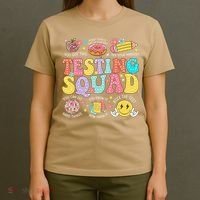Funny Test Day Motivational Teacher Student Testing Squad T-Shirt thumb 4