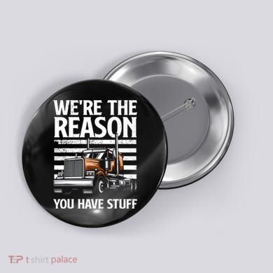 Funny Trucker Design For Women Semi Truck Driver Lover Button
