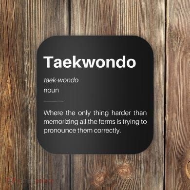 Funny Taekwondo Definition Students Instructors Martial Art Coaster