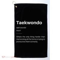 Funny Taekwondo Definition Students Instructors Martial Art Golf Towel thumb 0