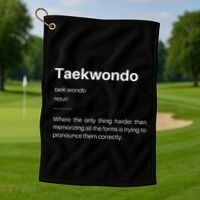 Funny Taekwondo Definition Students Instructors Martial Art Golf Towel thumb 1