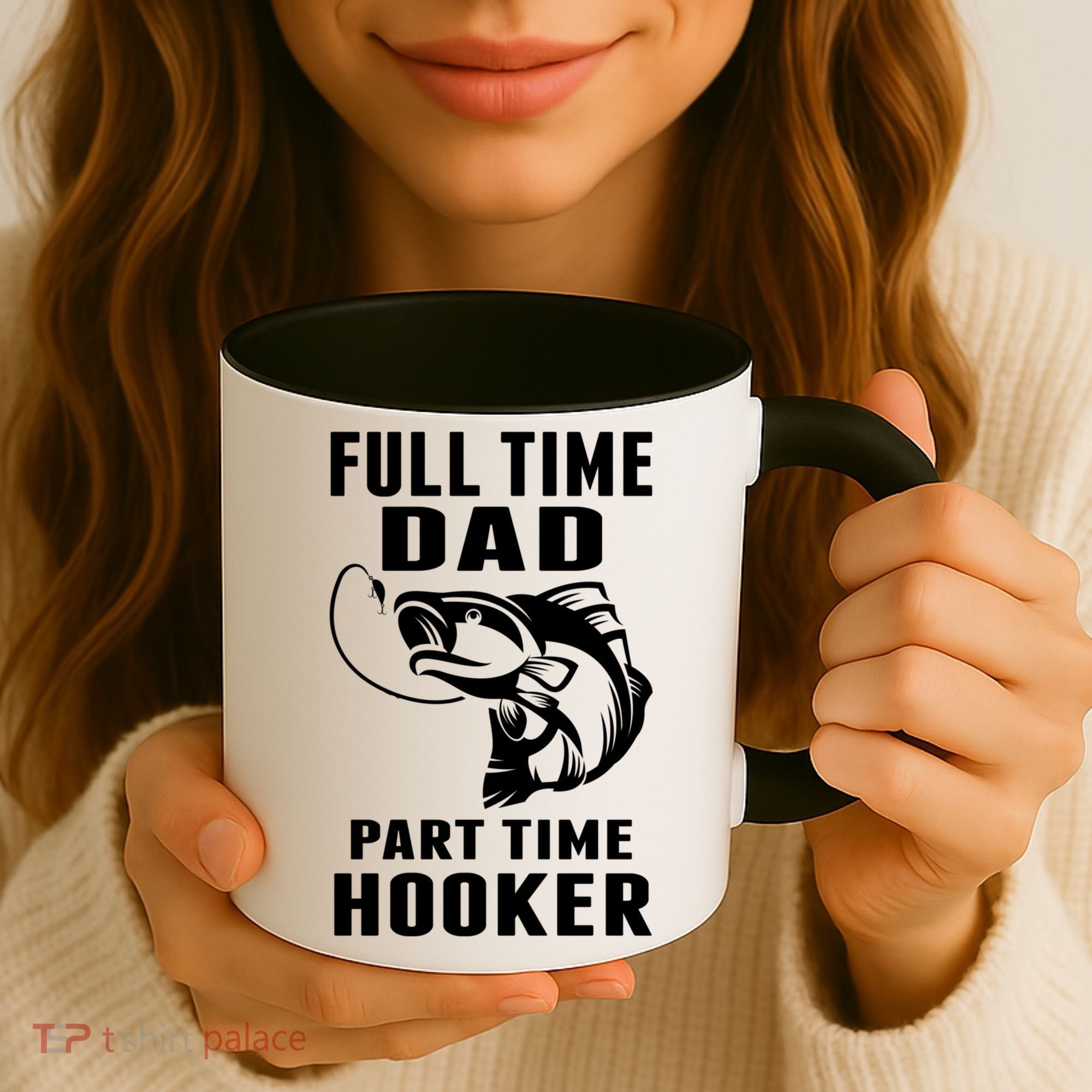 Full Time Dad Part Time Hooker Funny Fishing Father's Day Gift Coffee Mug