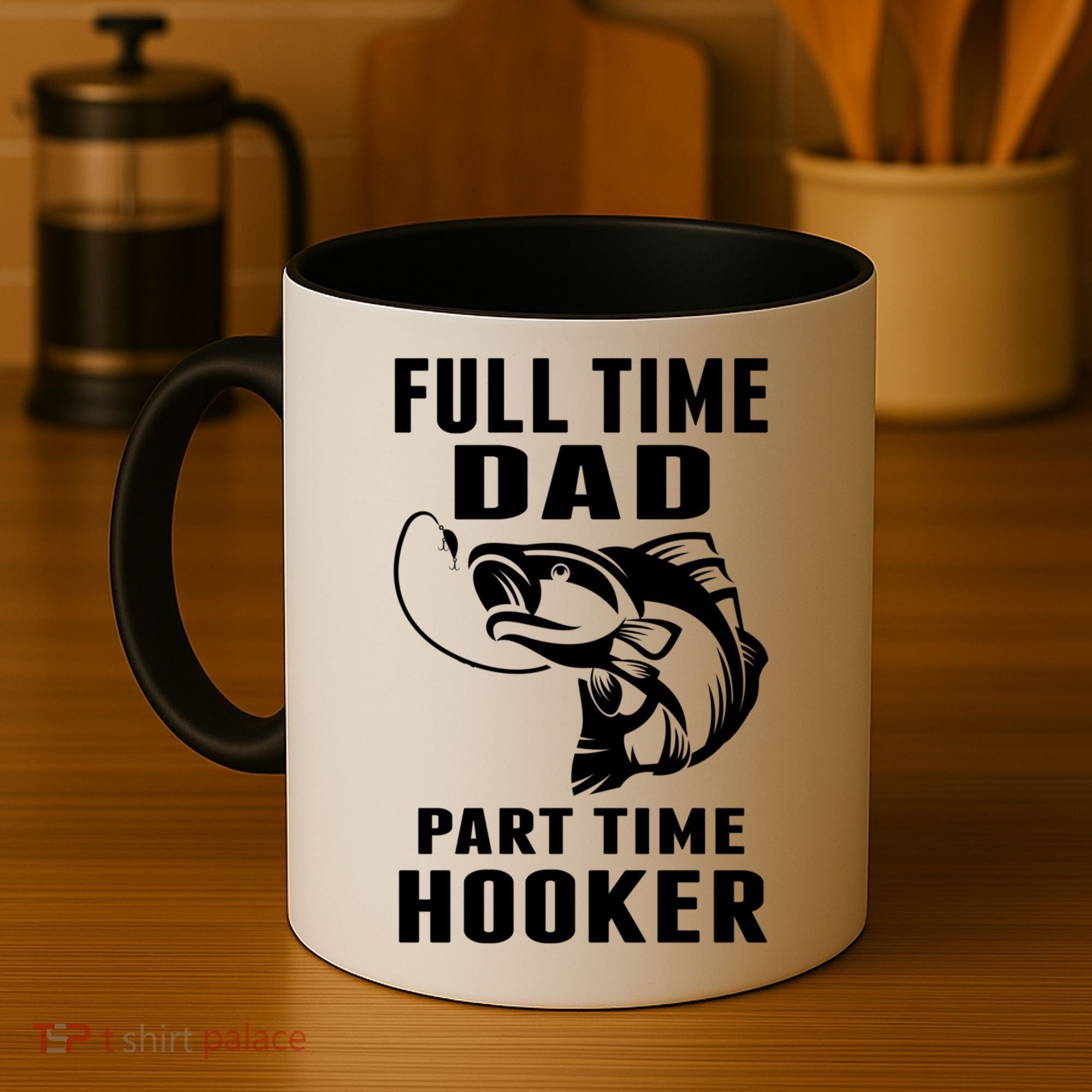 Full Time Dad Part Time Hooker Funny Fishing Father's Day Gift Coffee Mug
