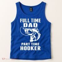 Full Time Dad Part Time Hooker Funny Fishing Father's Day Gift Tank Top thumb 2