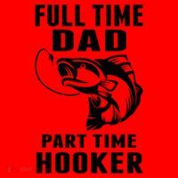 Full Time Dad Part Time Hooker Funny Fishing Father's Day Gift Santa Hat thumb 1