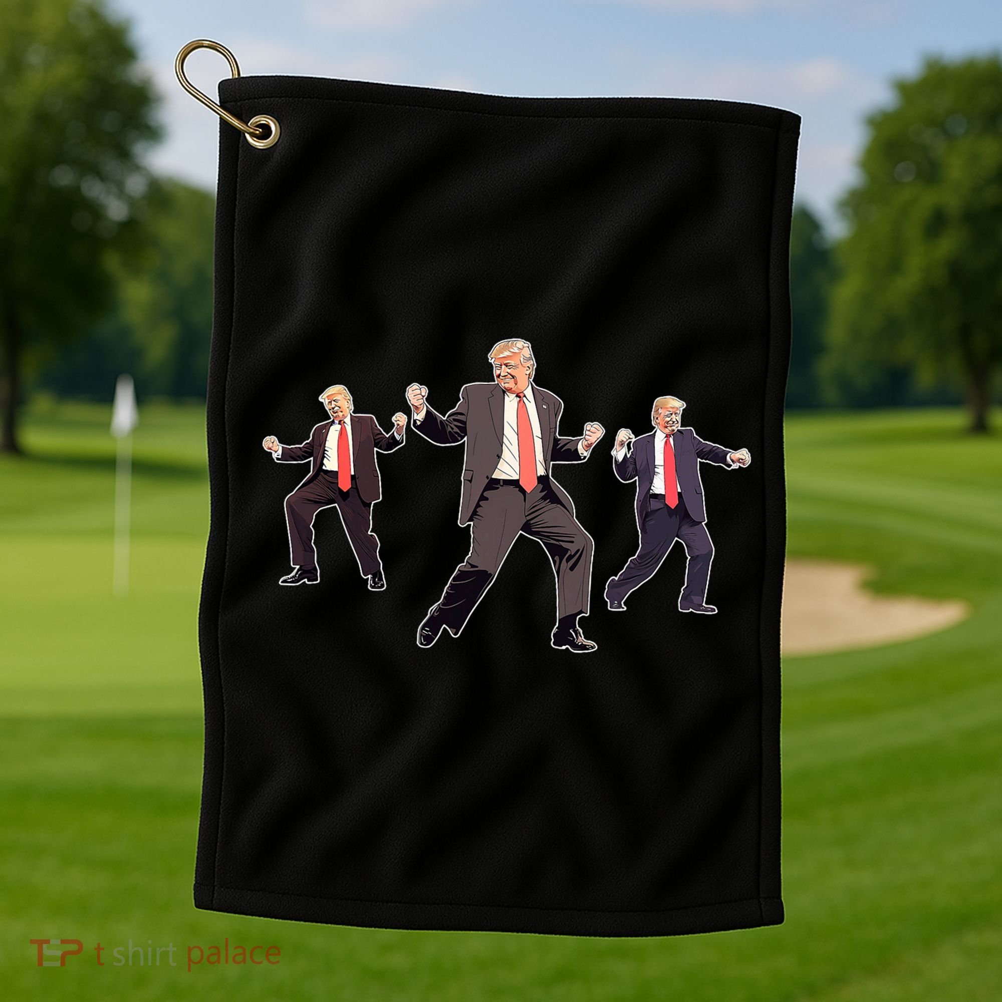 Funny Trump Dancing Dance Moves Rally Maga Golf Towel