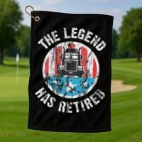 Funny Truck Driver Retirement  Golf Towel thumb 1