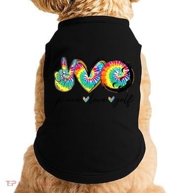 Funny Tie Dye Golf Lovers Peace Love Golf Gift Doggie Tank